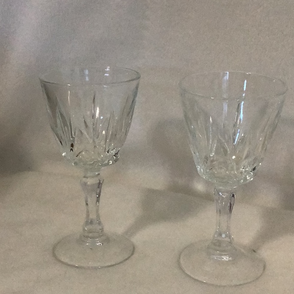 Vintage Cristal D'Arques-Duran Palmes Stemmed Cordial Glasses (2)